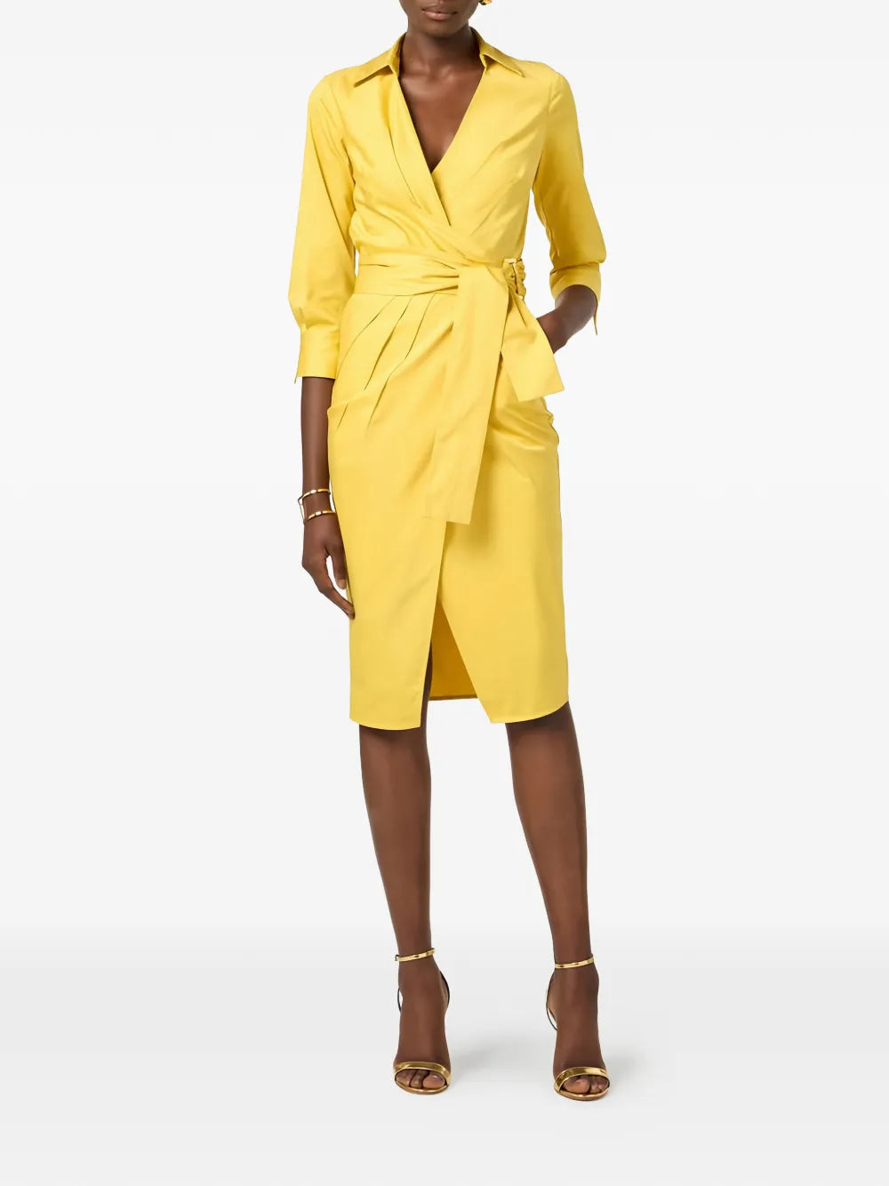 Midi dress with wrap look