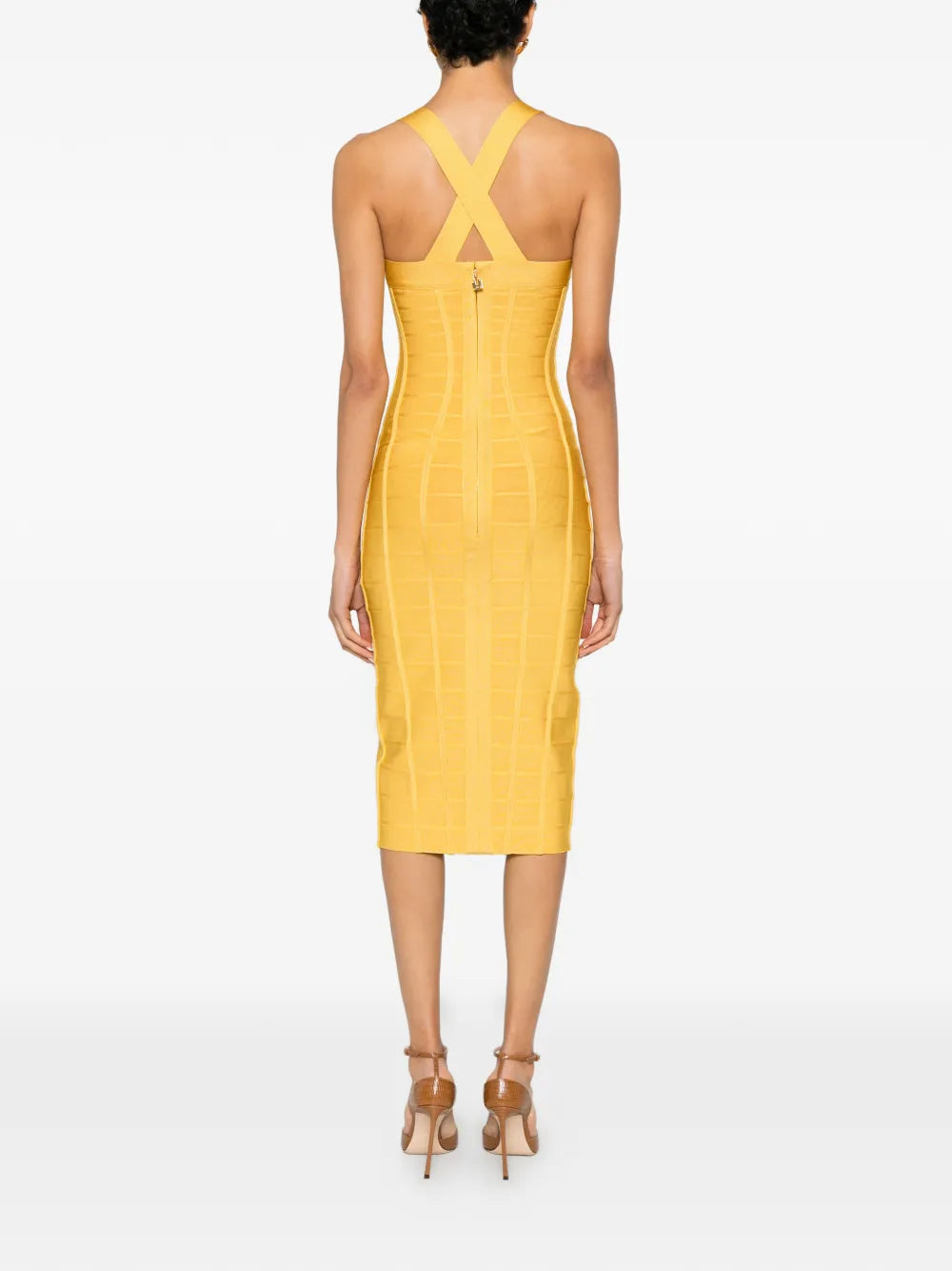 Midi Dress with Bandage Effect