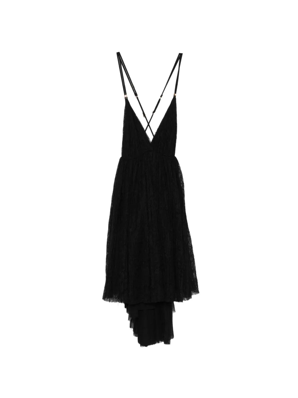 Asymmetrical mini dress with lace