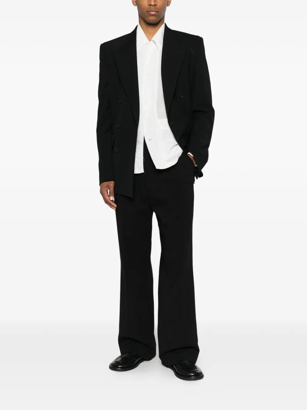 Pleated wide-leg pants