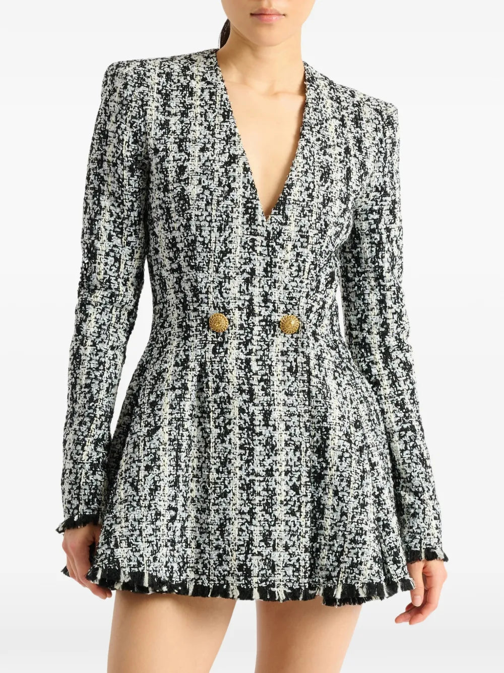 Kurzes Kleid mit Tweed flaire