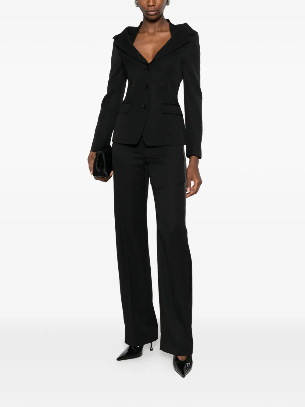 Blazer with off-shoulder neckline
