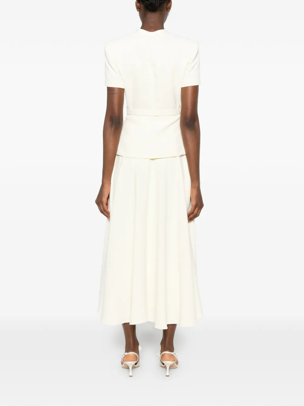 maxi šaty s knoflíkovou légou a páskem