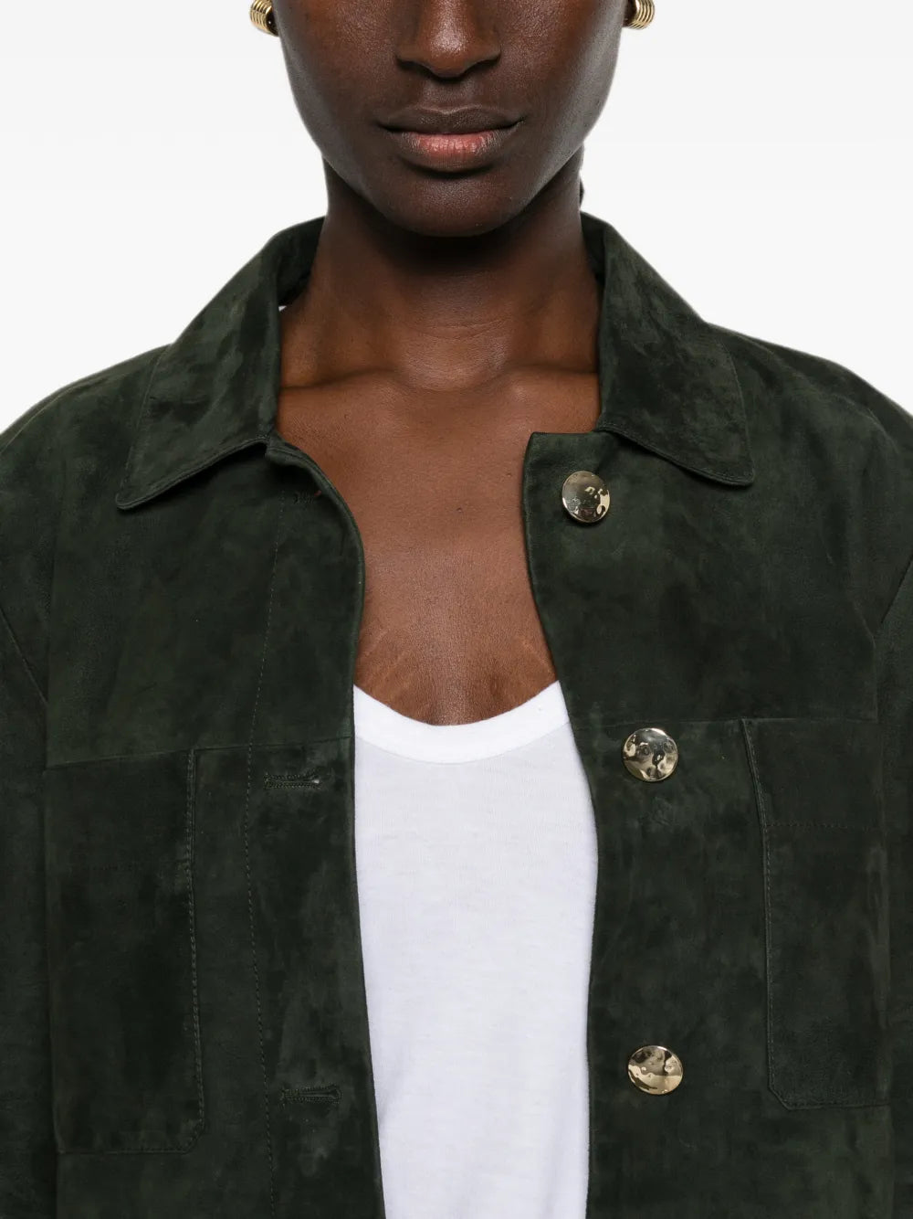 Wildlederjacke mit Knopfverschluss