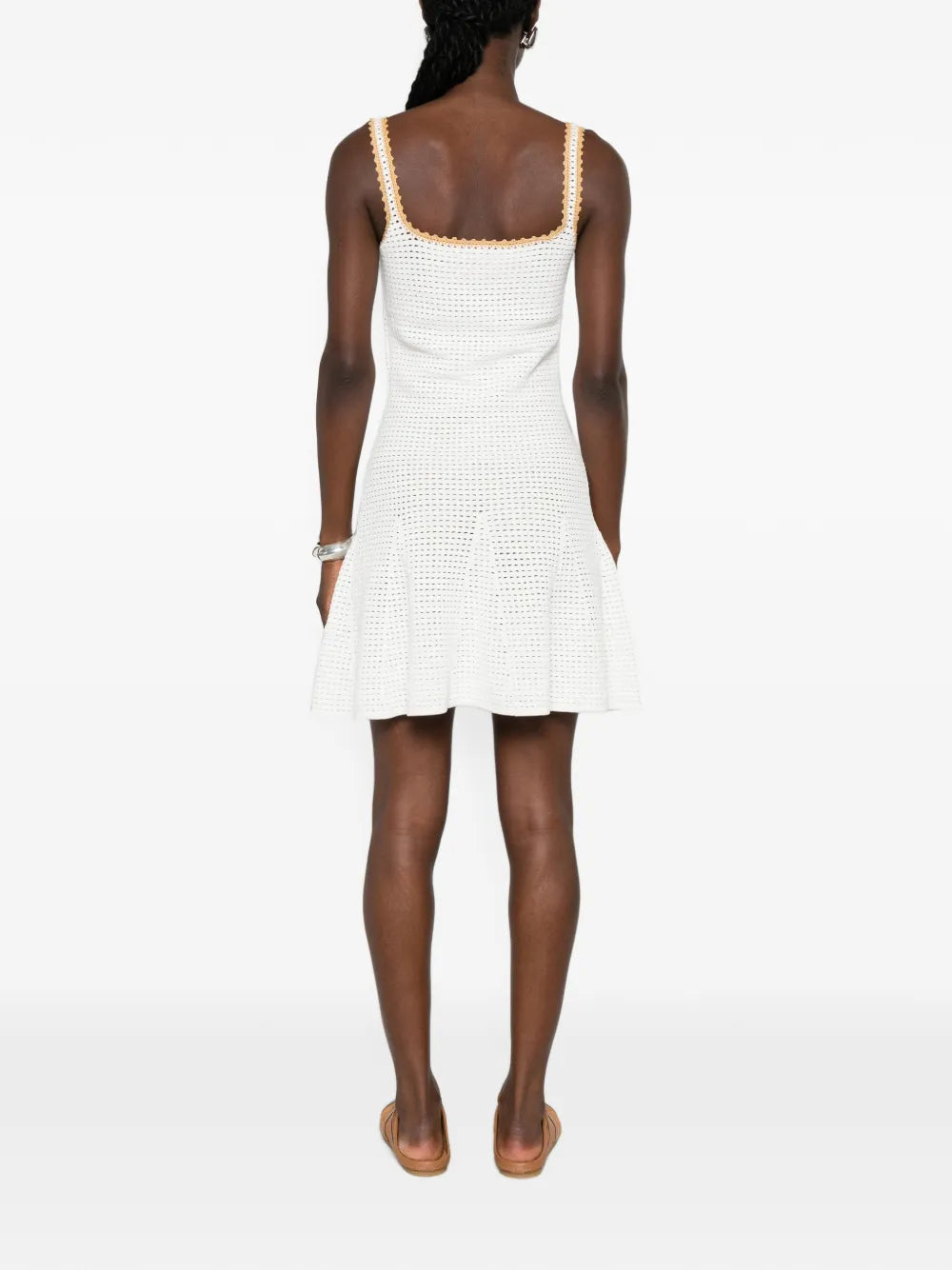 gehäkeltes Mini-Kleid Logo-Aufnäher