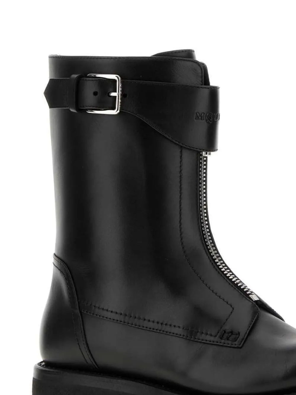 Schwarze Bikerboots