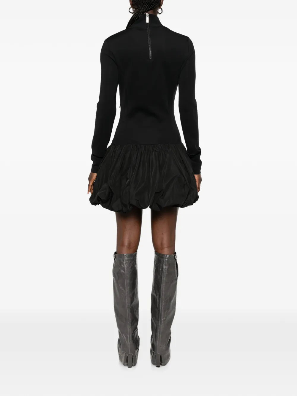 Minikleid mit Stehkragen und Puffrock