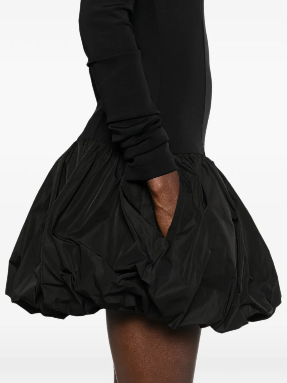 Minikleid mit Stehkragen und Puffrock