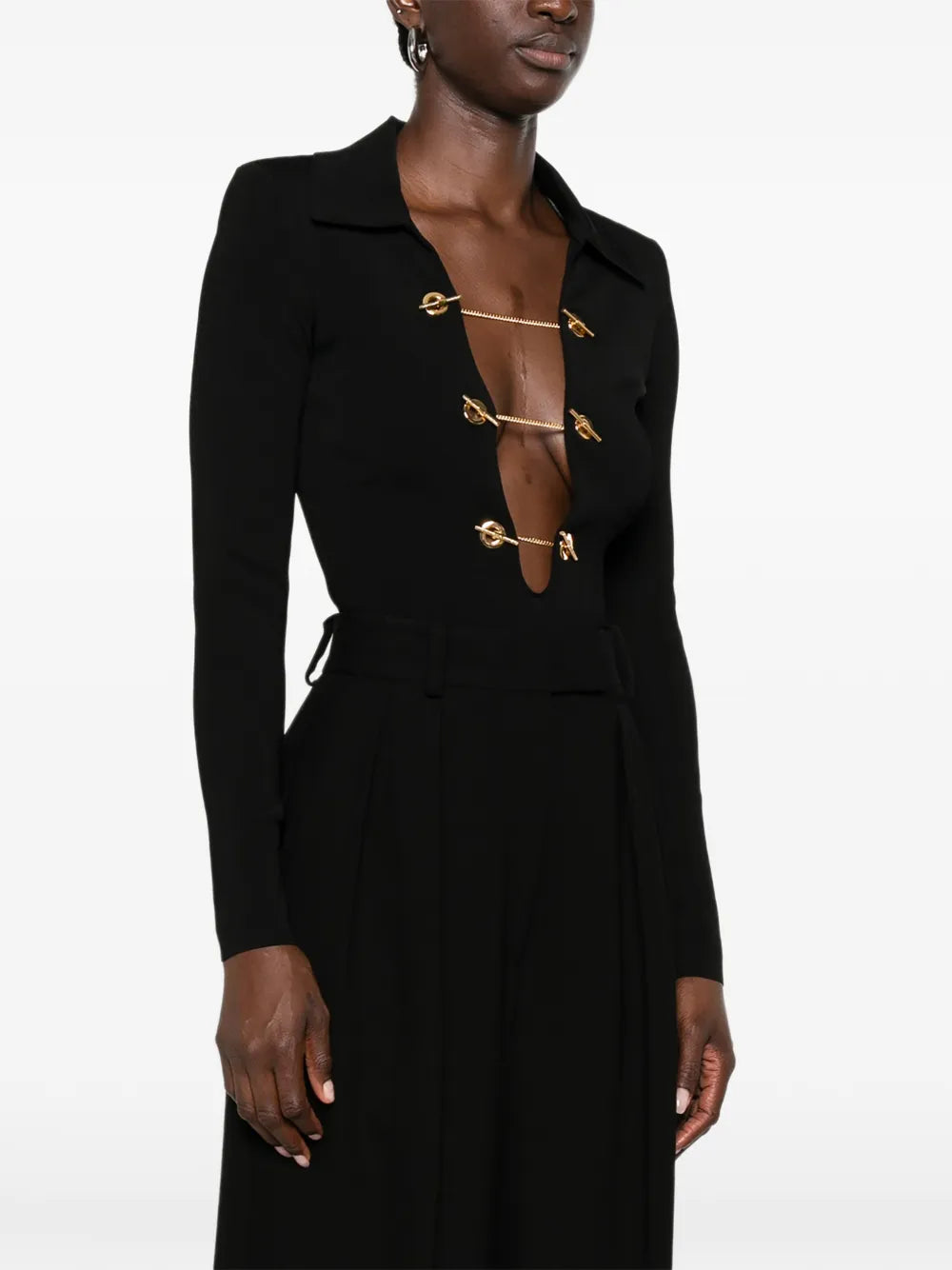 Cut-out-Bodysuit mit Kettenglied-Details