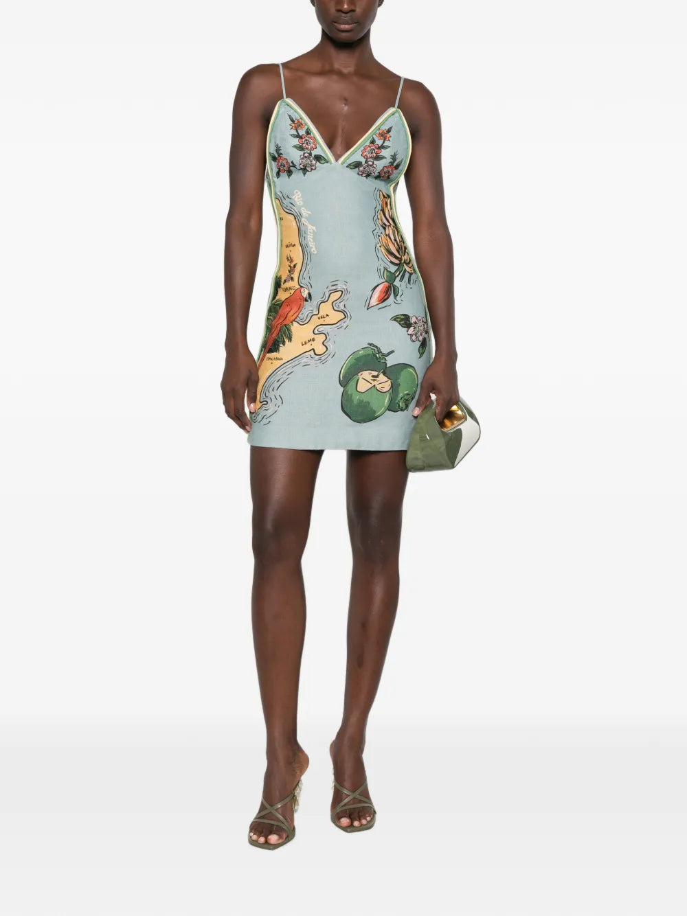 Beaches besticktes Mini-Kleid mit Blumenprint