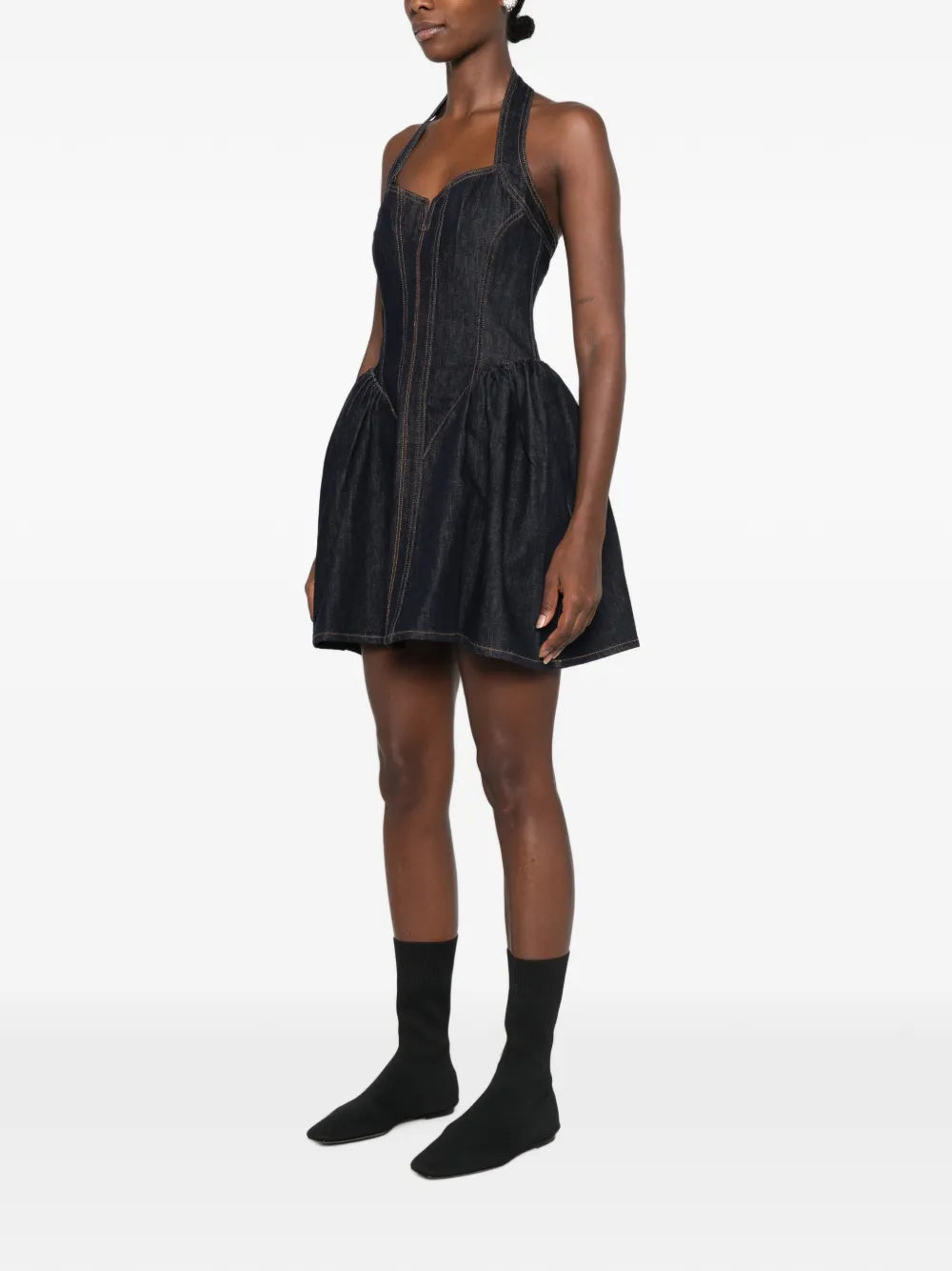 Neckholder-Minikleid im Korsett-Stil