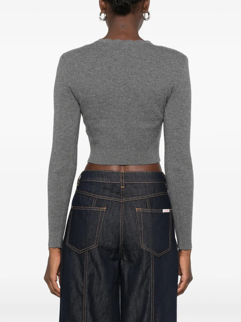 Cropped-Cardigan mit Blumen-Applikation