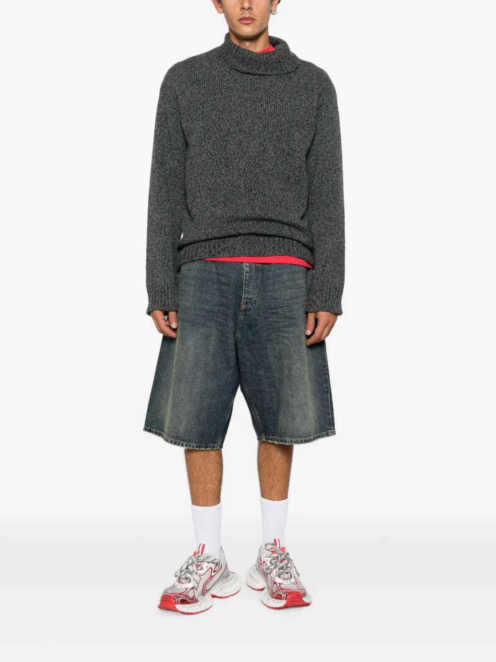 Ausgeblichene Jeans-Shorts