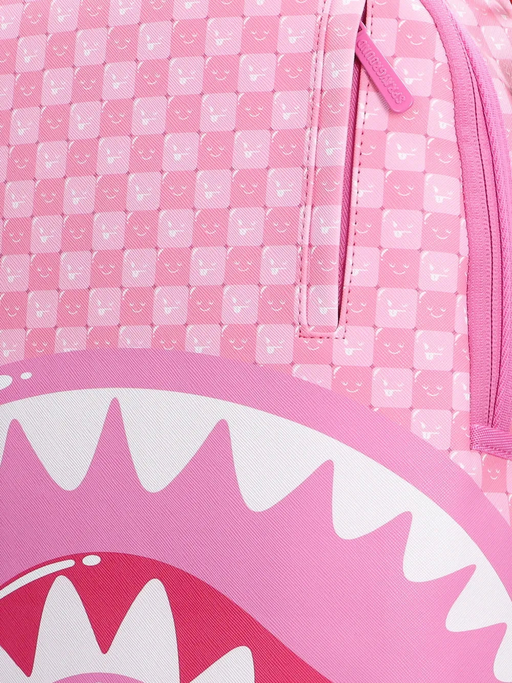 karierter Rucksack mit Smiley-Print