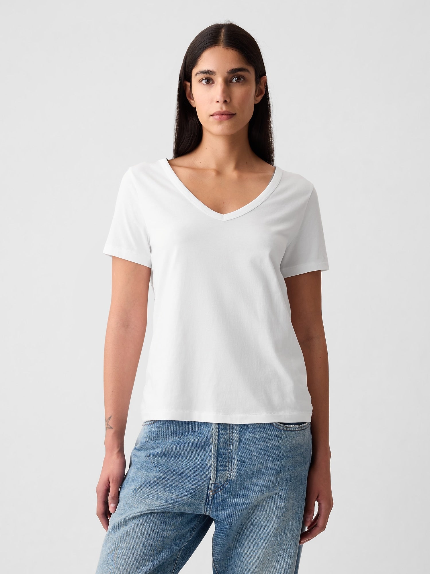 T-shirt met V-hals