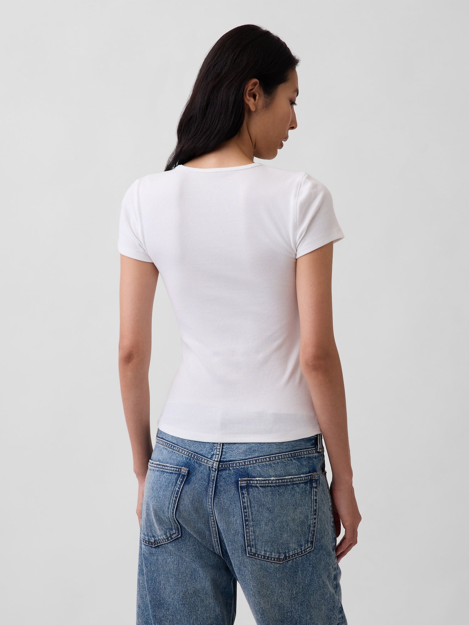 Ribbed T-shirt with Logo