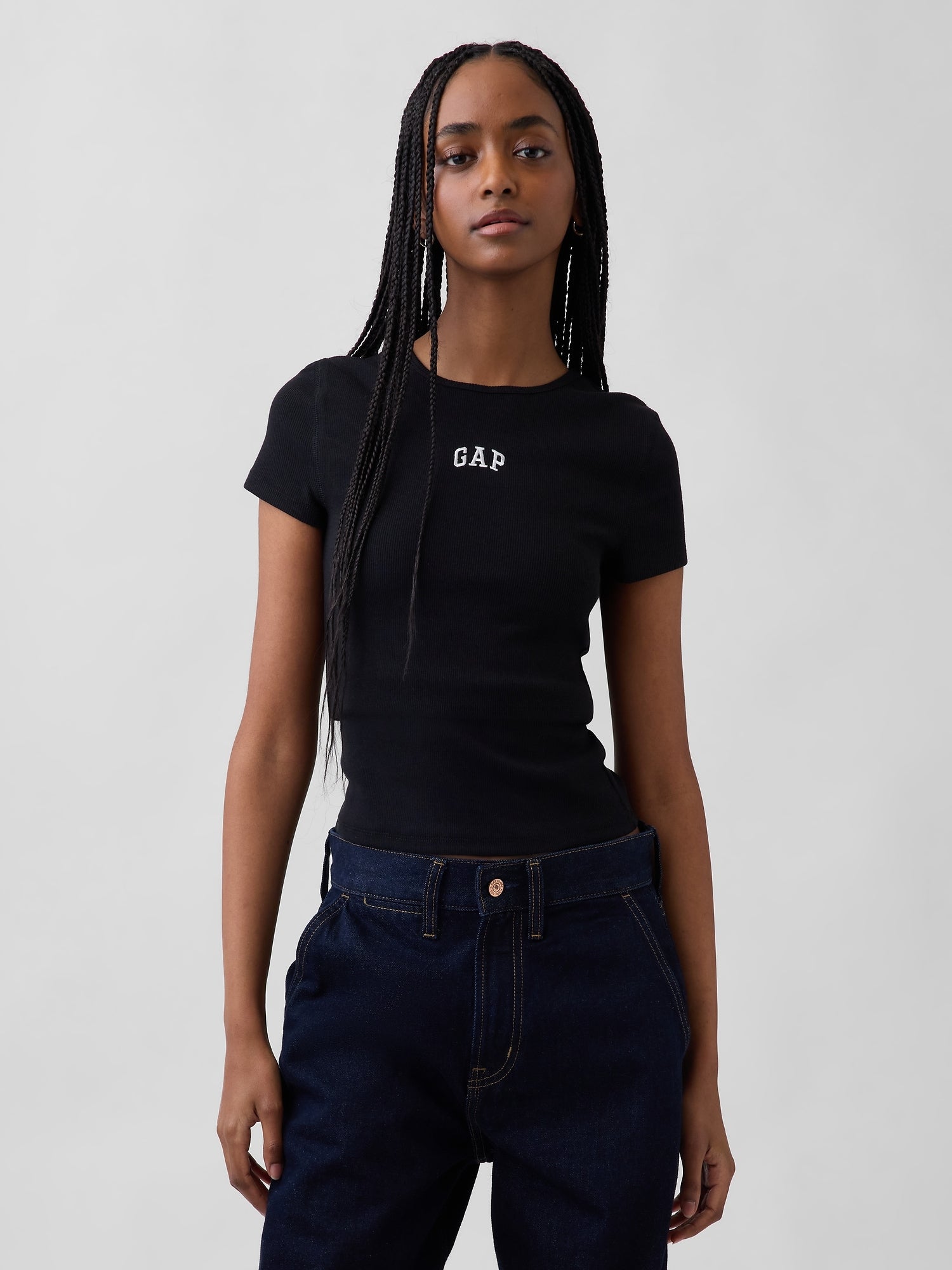 Ribbed T-shirt with Logo