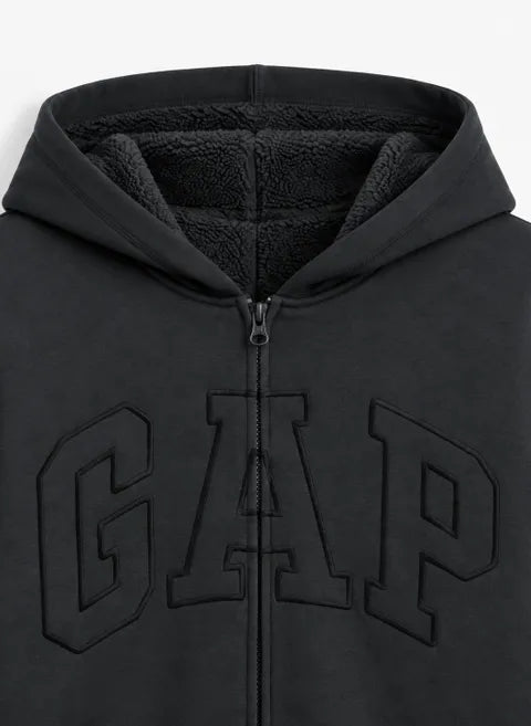 gefütterte Herren Kapuzenjacke mit Logo