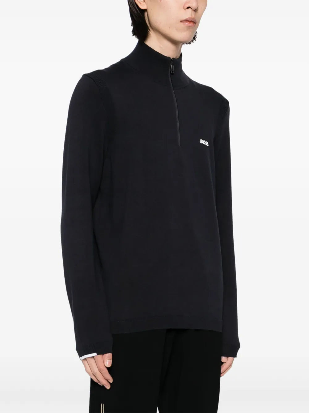 Sweater with stand-up collar