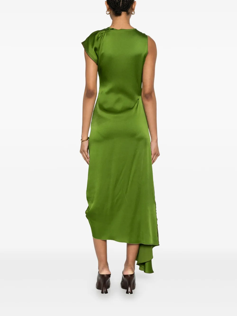 Draped midi dress with tucks