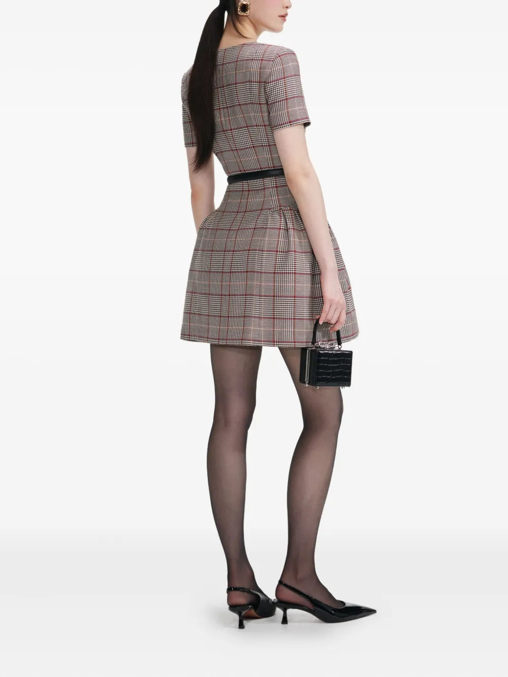 Geruit minijurkje met korte mouwen