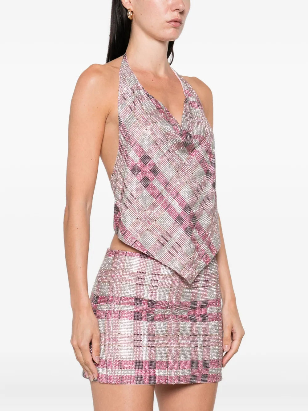 Halter neck top with crystals