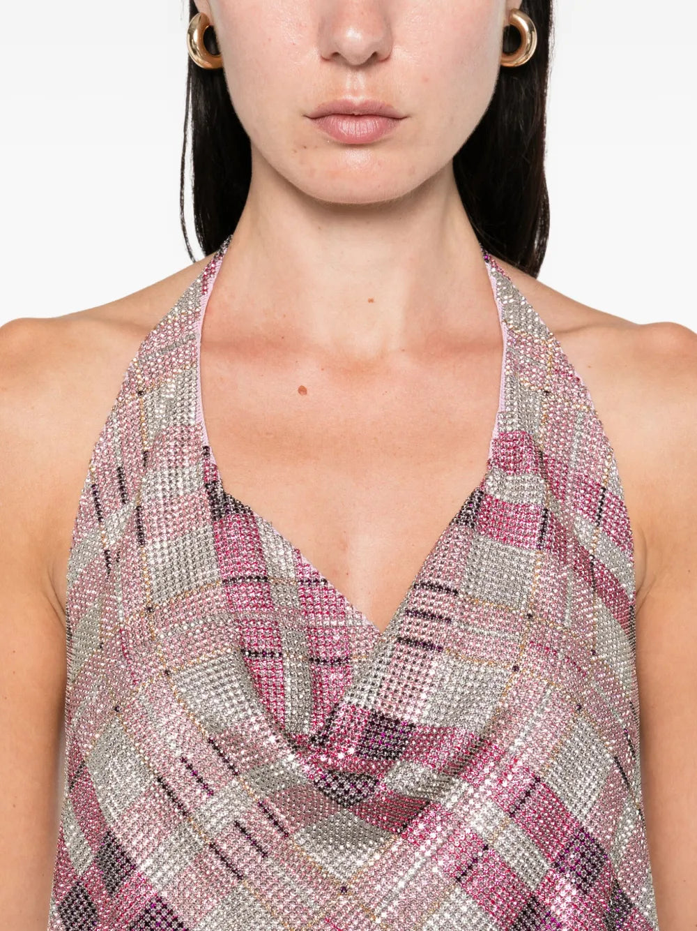 Halter neck top with crystals