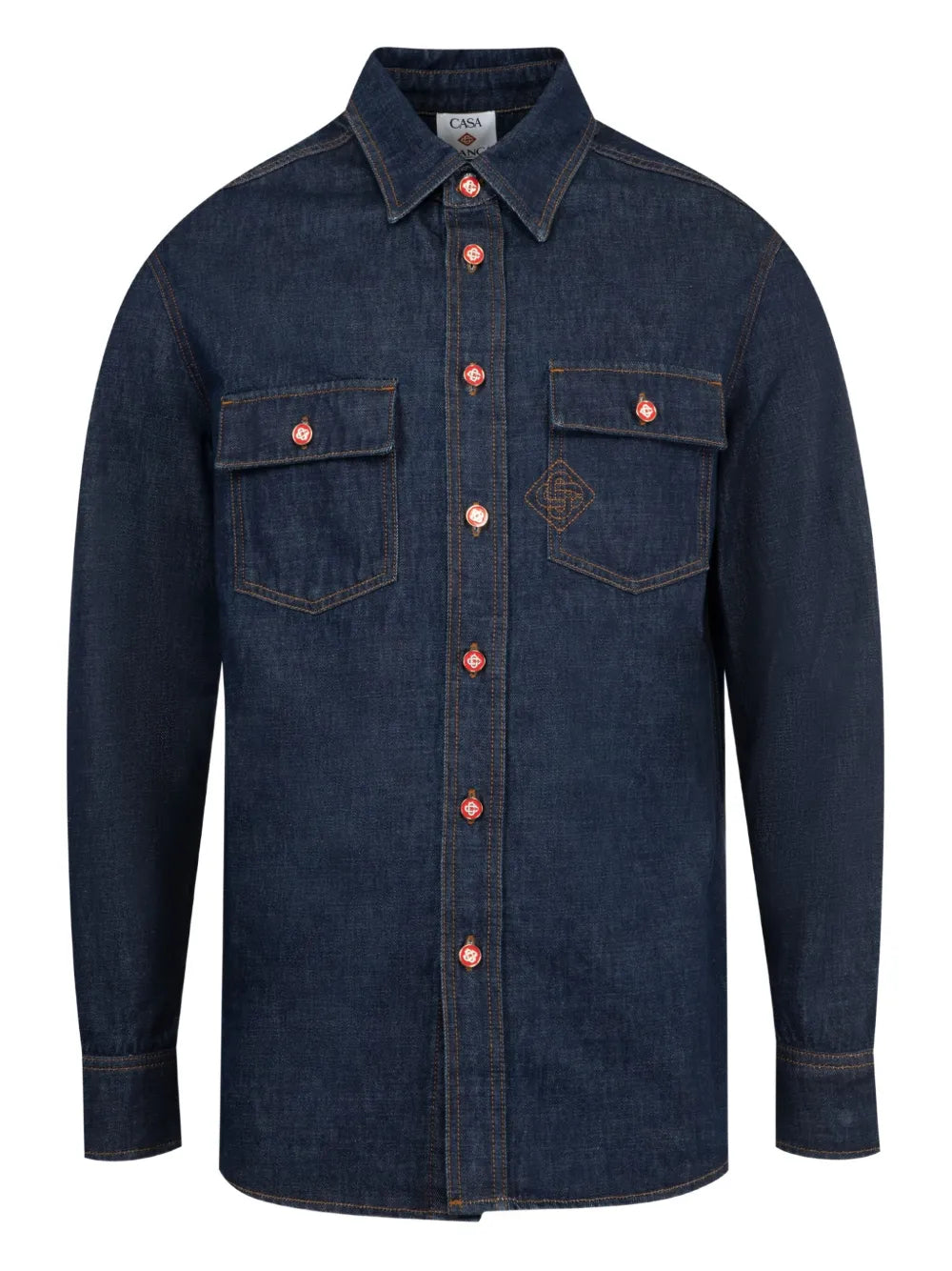 EMBROIDERED MONOGRAM DENIM SHIRT