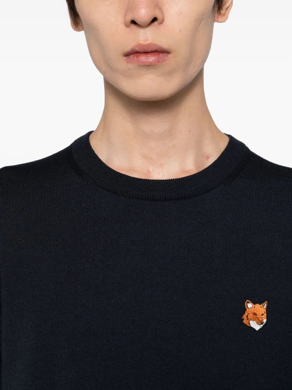 Sweater with Bold Fox Head Patch