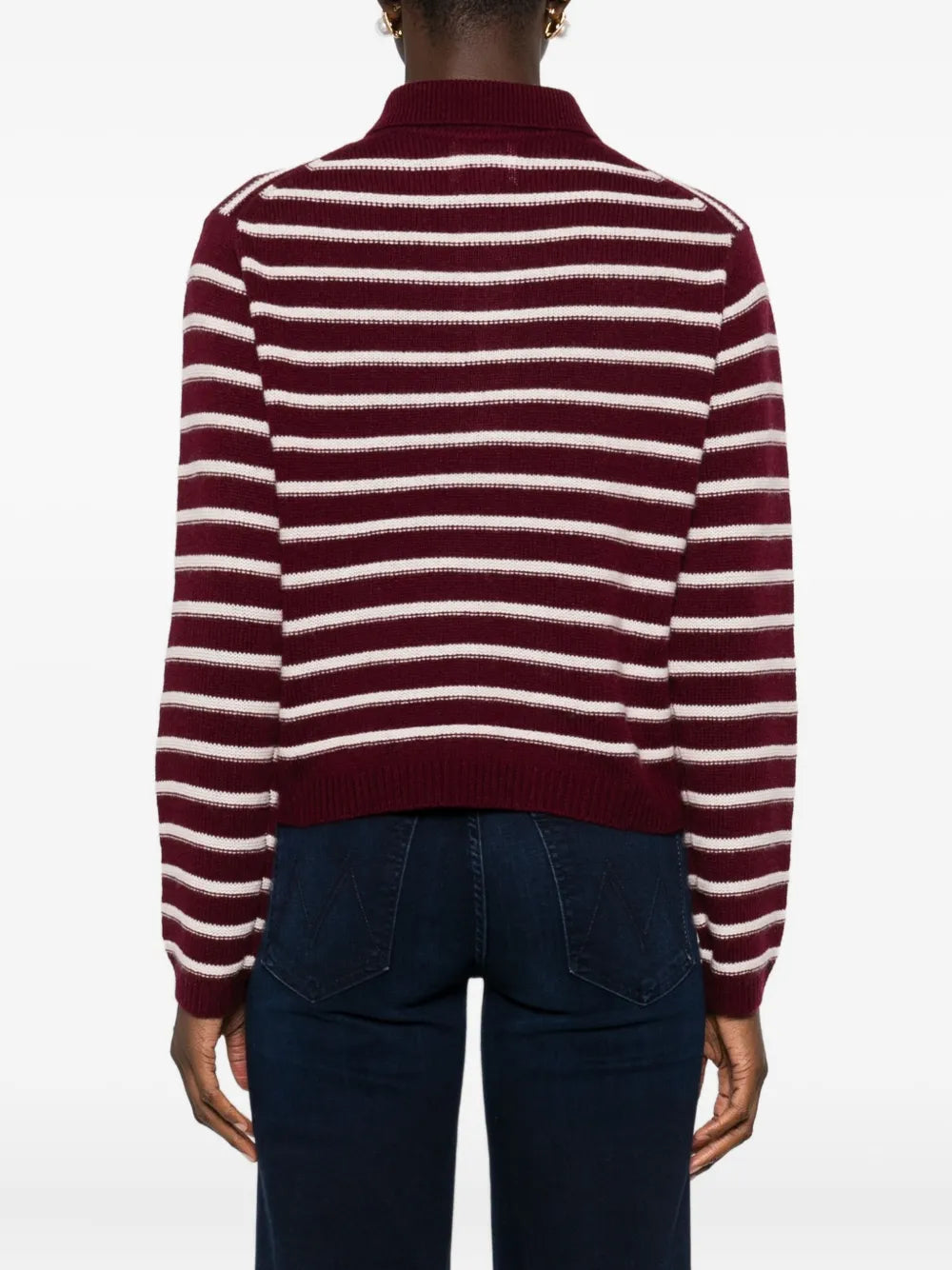 Striped polo sweater