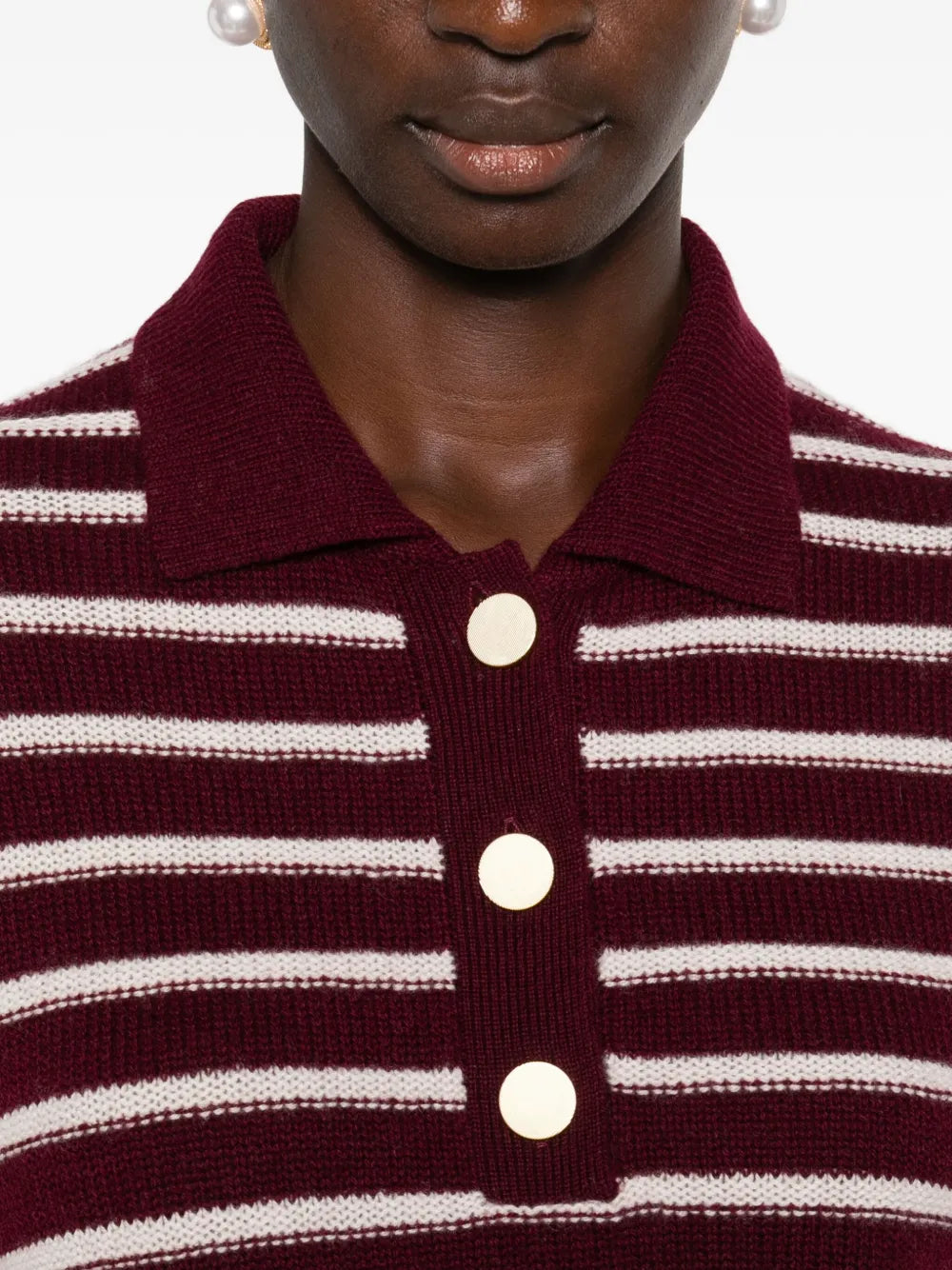 Striped polo sweater