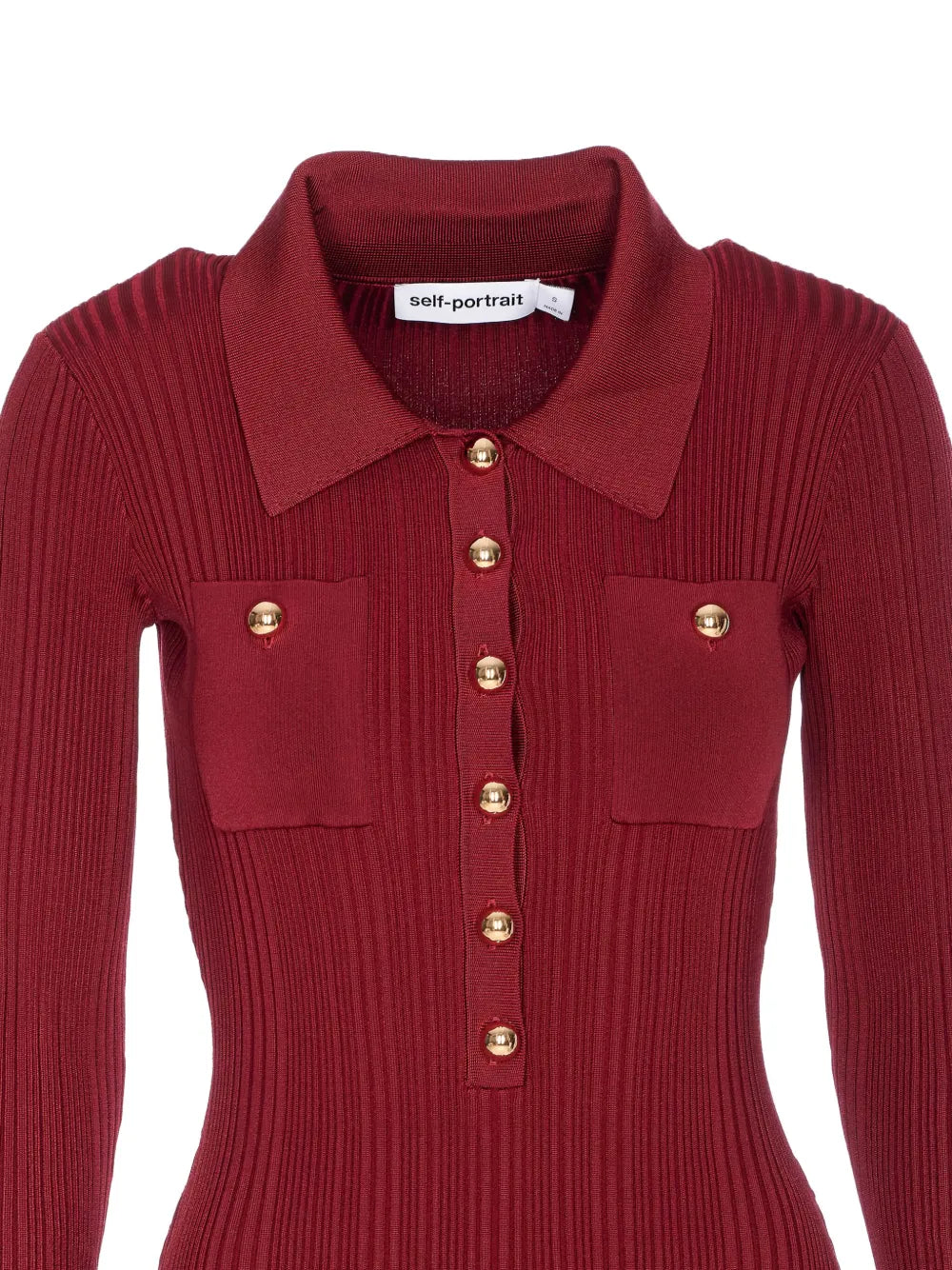 Ribbed dress with button placket