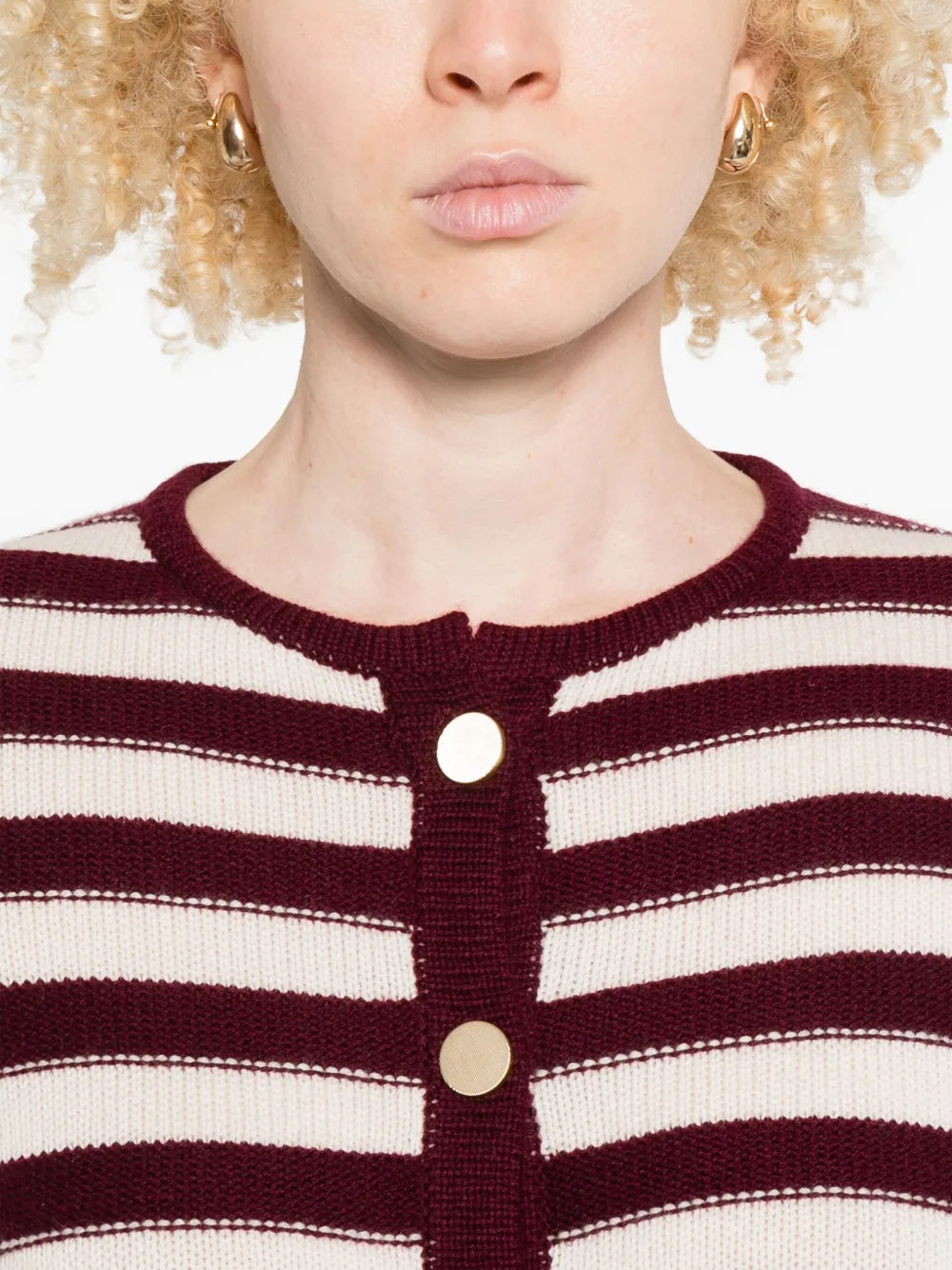 Kardigan w paski z guzikami