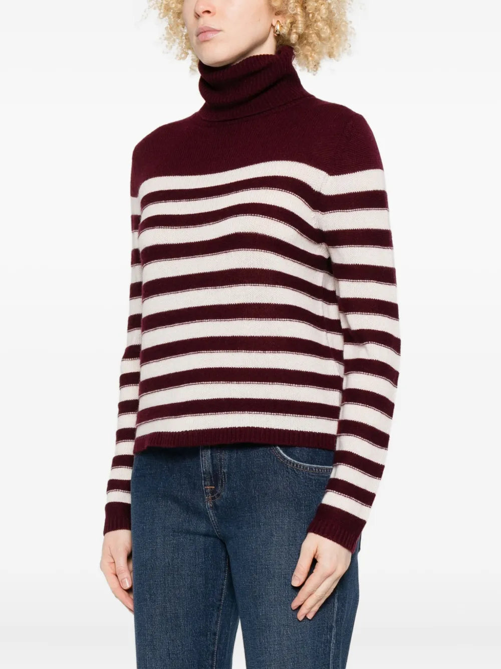 Sweter w paski z golfem