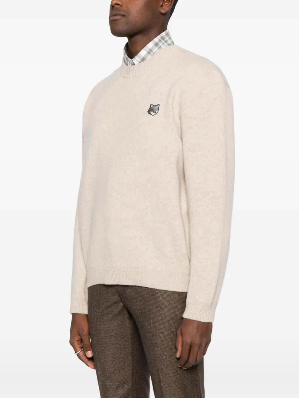 Wool sweater with fox logo