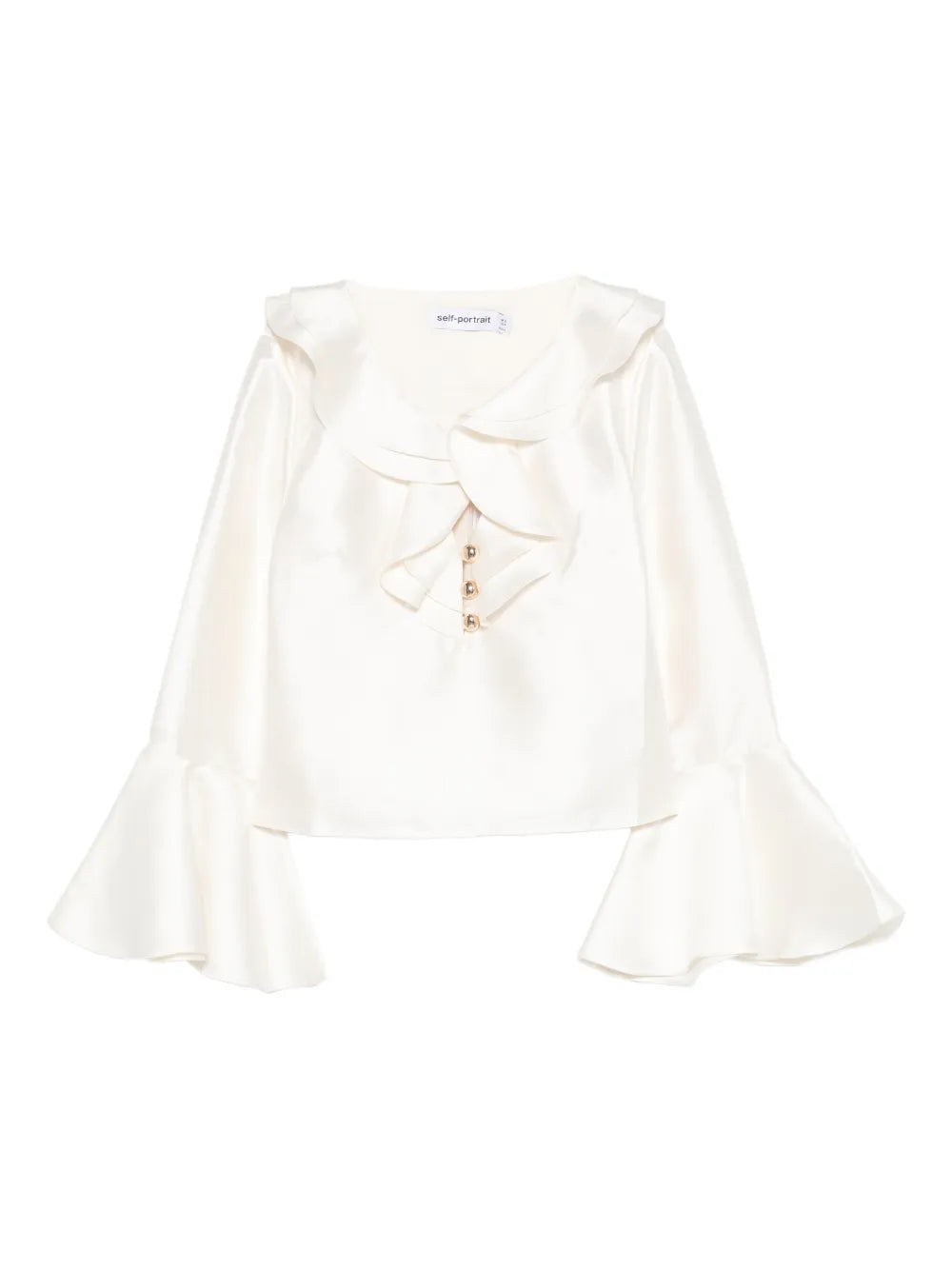 Gathered taffeta blouse