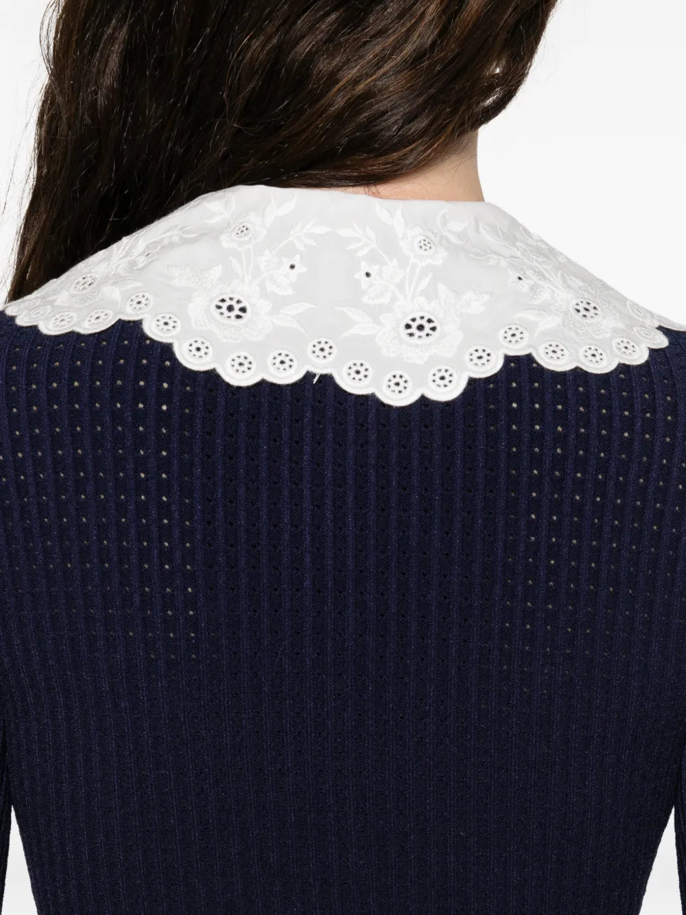 Mini dress with ruffled collar