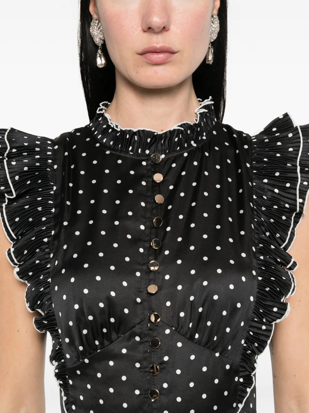 Sleeveless Maxi Dress with Polka Dots