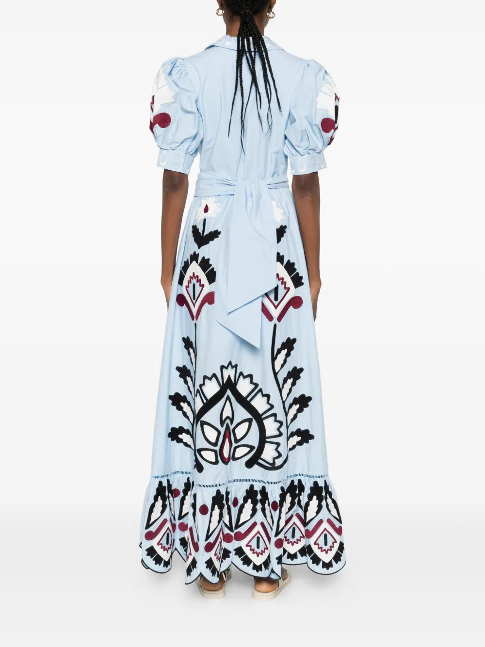 Maxi-jurk met pofmouwen