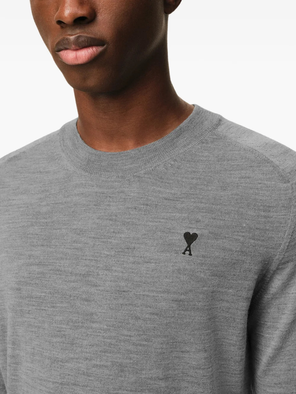 CREWNECK SWEATER WITH CONTRASTED AMI DE COEUR