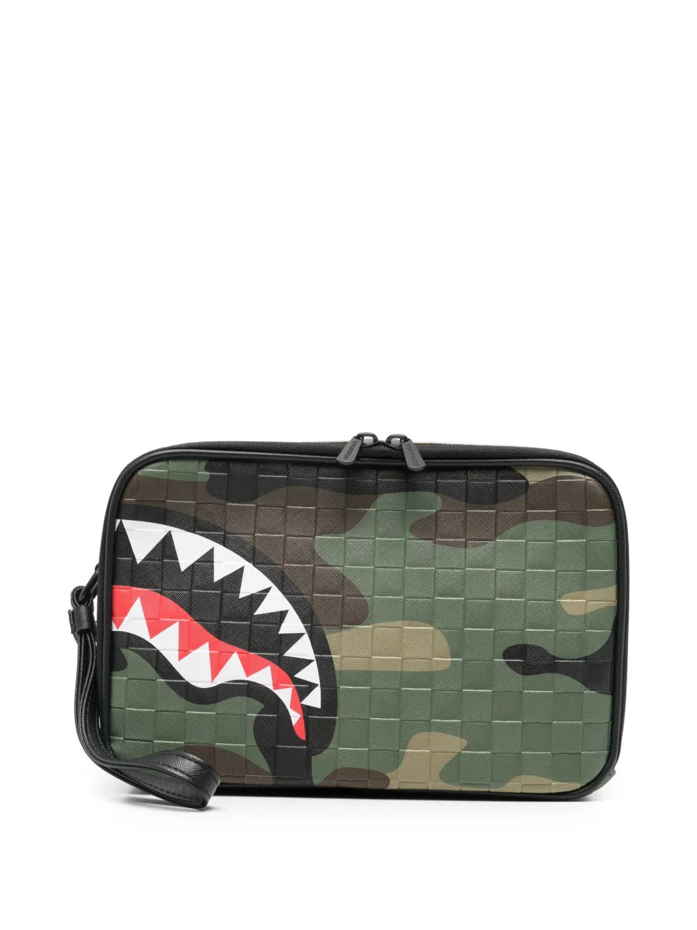 woodland camouflage checked washbag
