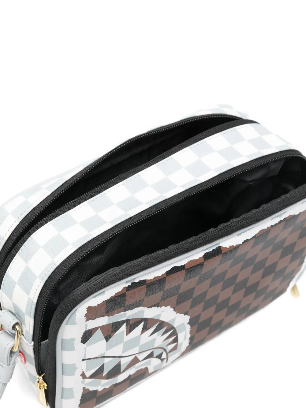 Toaletná taška s károvaným vzorom