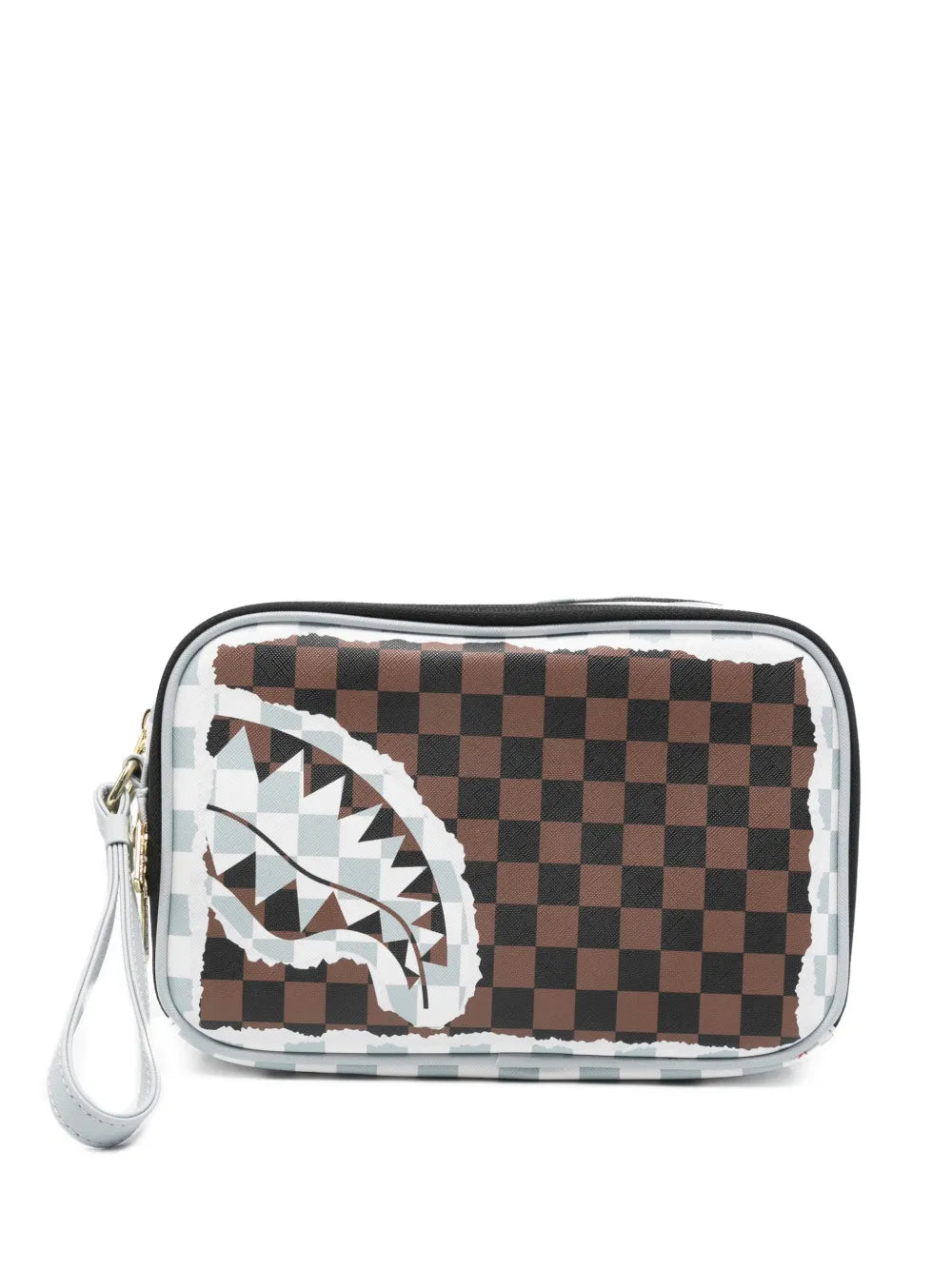 Toaletná taška s károvaným vzorom