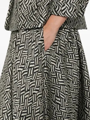 Pearl Jacquard Midi Skirt with Pleats