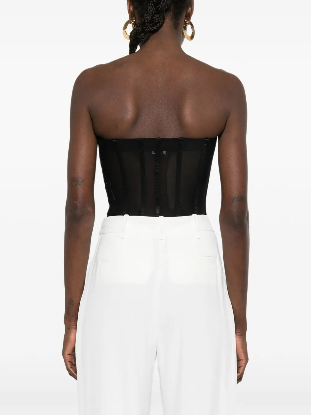 Korzetový top z sieťoviny