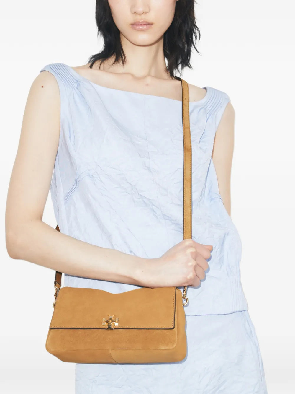 Kleine Charlie Schultertasche aus Wildleder