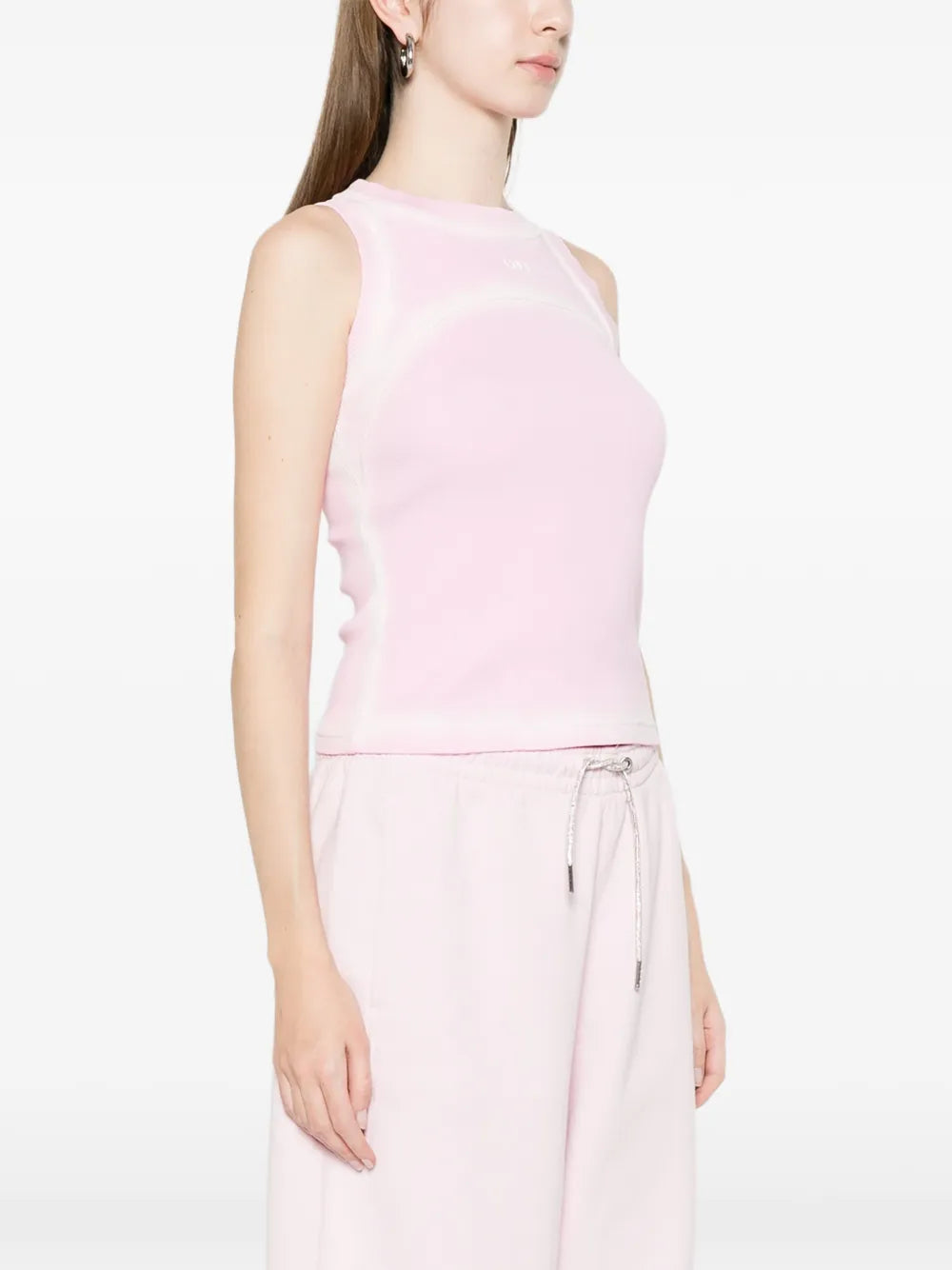 Geripptes Spray-Off-Stamp Tanktop