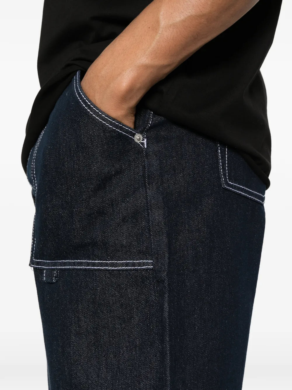 Jeans-Shorts mit Kontrastnähten