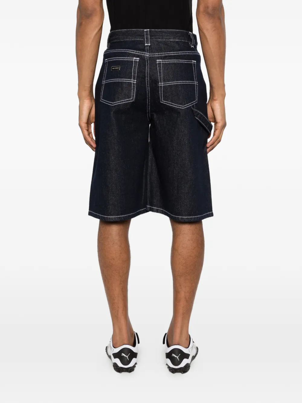 Jeans-Shorts mit Kontrastnähten