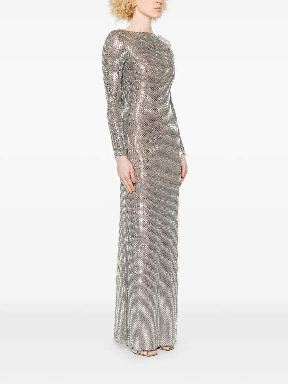 Embellished Maxi Dress with Long Sleeves